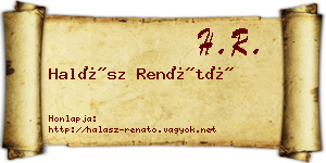 Halász Renátó névjegykártya
